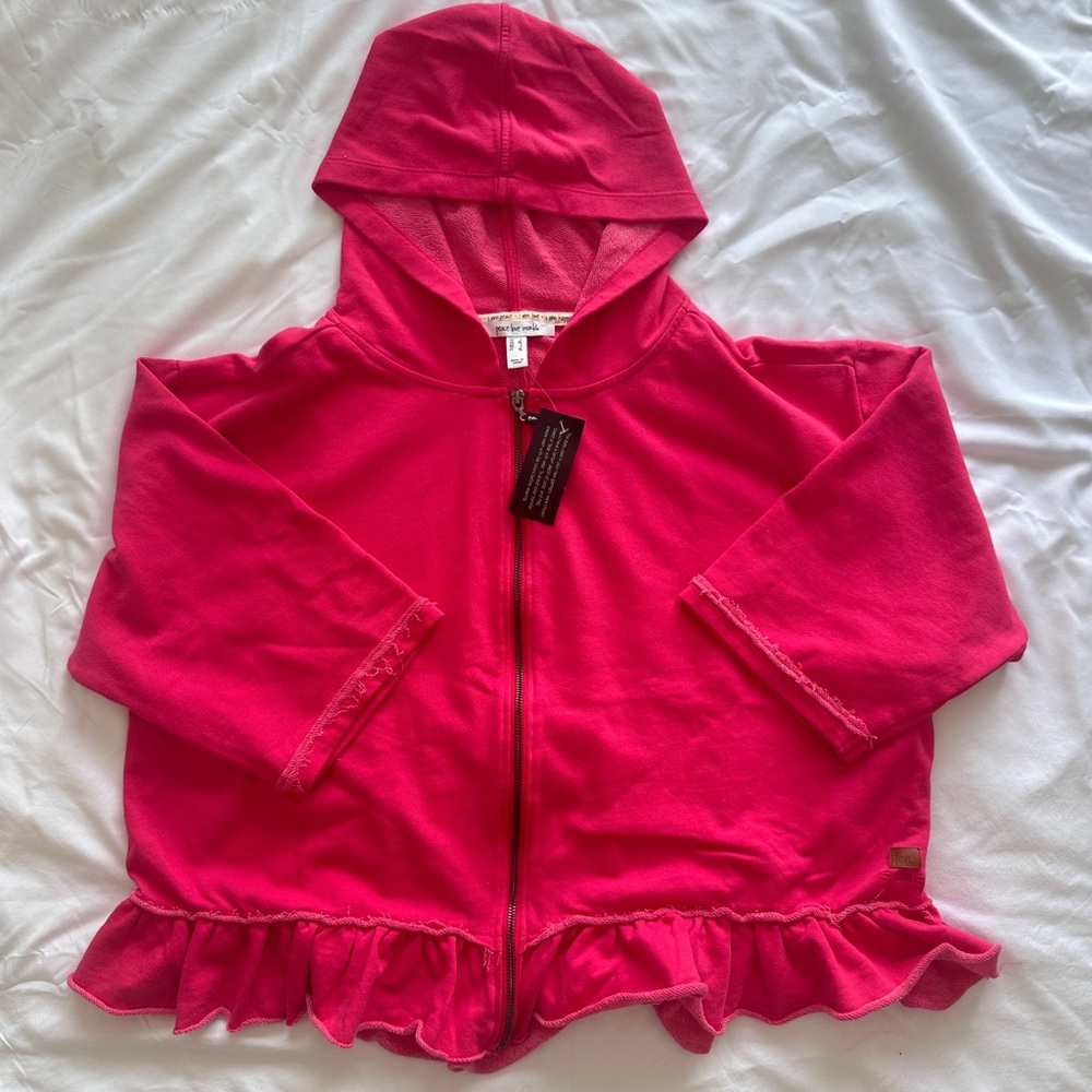 Peace Love World Pink Hoodie